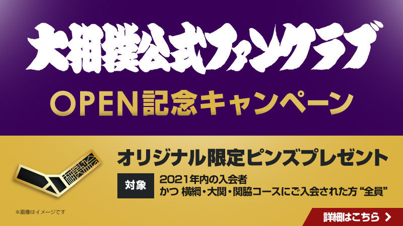 OPEN記念キャンペーン】オリジナル限定ピンズ【関脇コース以上全員プレゼント】 | 大相撲公式ファンクラブ