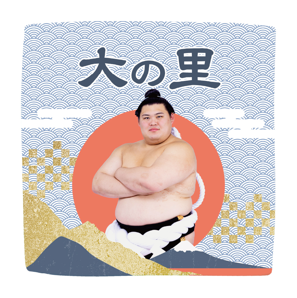 【応援グッズ】力士ハンカチ(青海波)