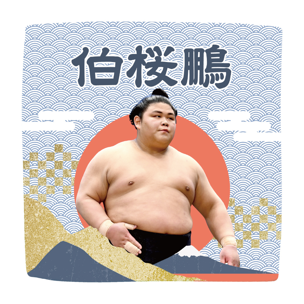 【応援グッズ】力士ハンカチ(青海波)