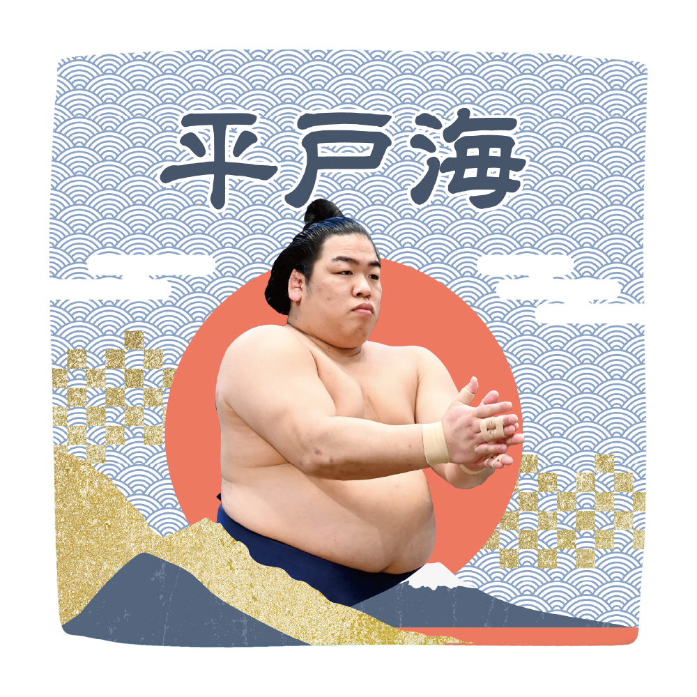 【応援グッズ】力士ハンカチ(青海波)