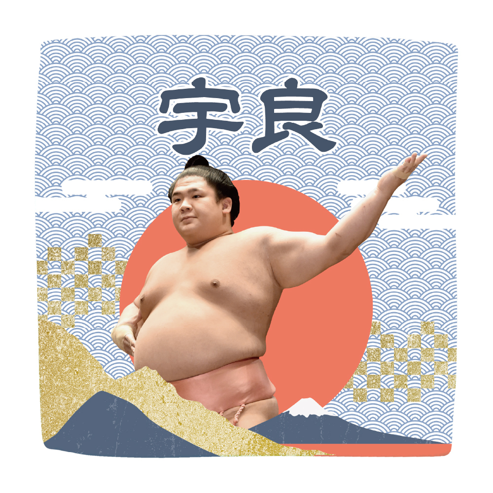 【応援グッズ】力士ハンカチ(青海波)