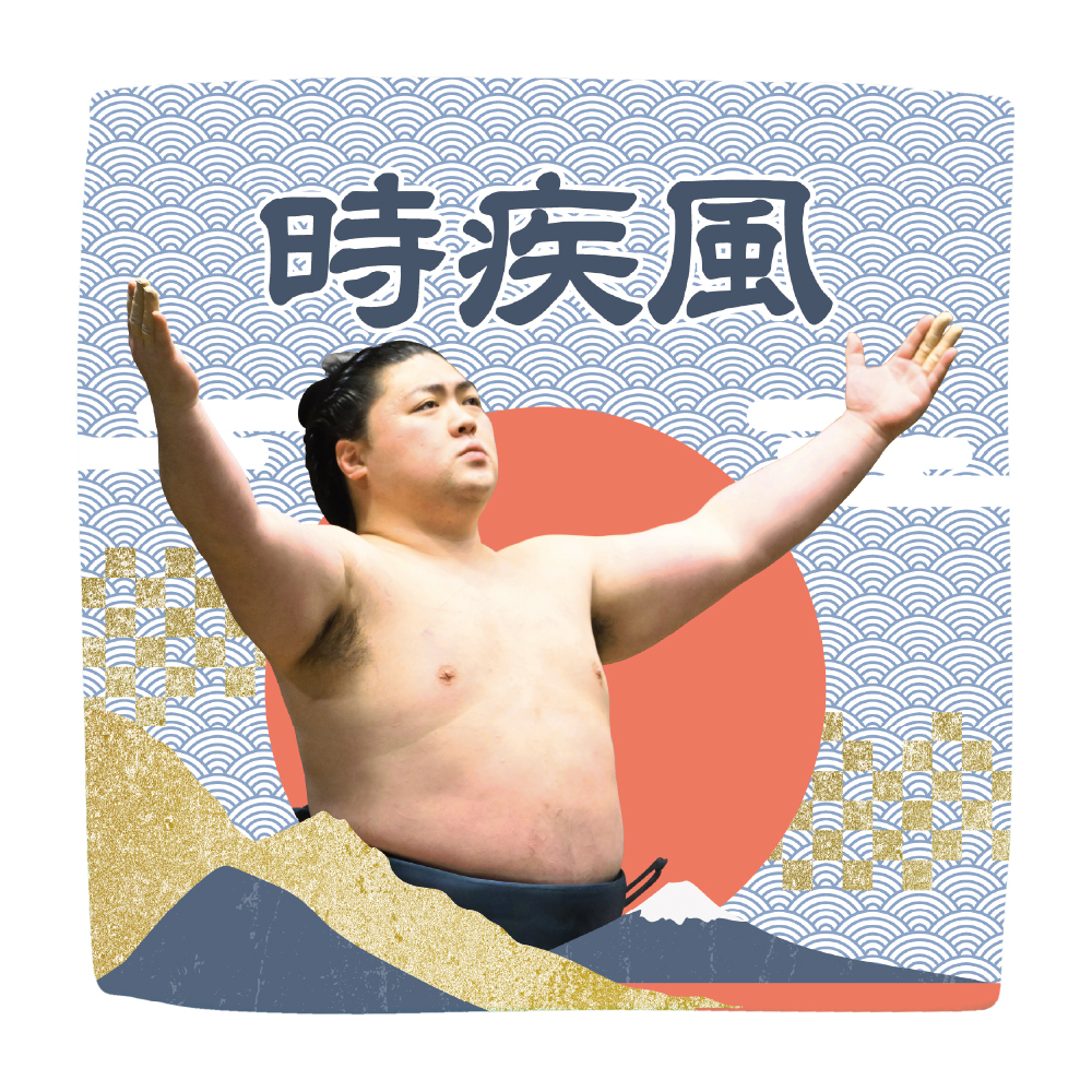 【応援グッズ】力士ハンカチ(青海波)