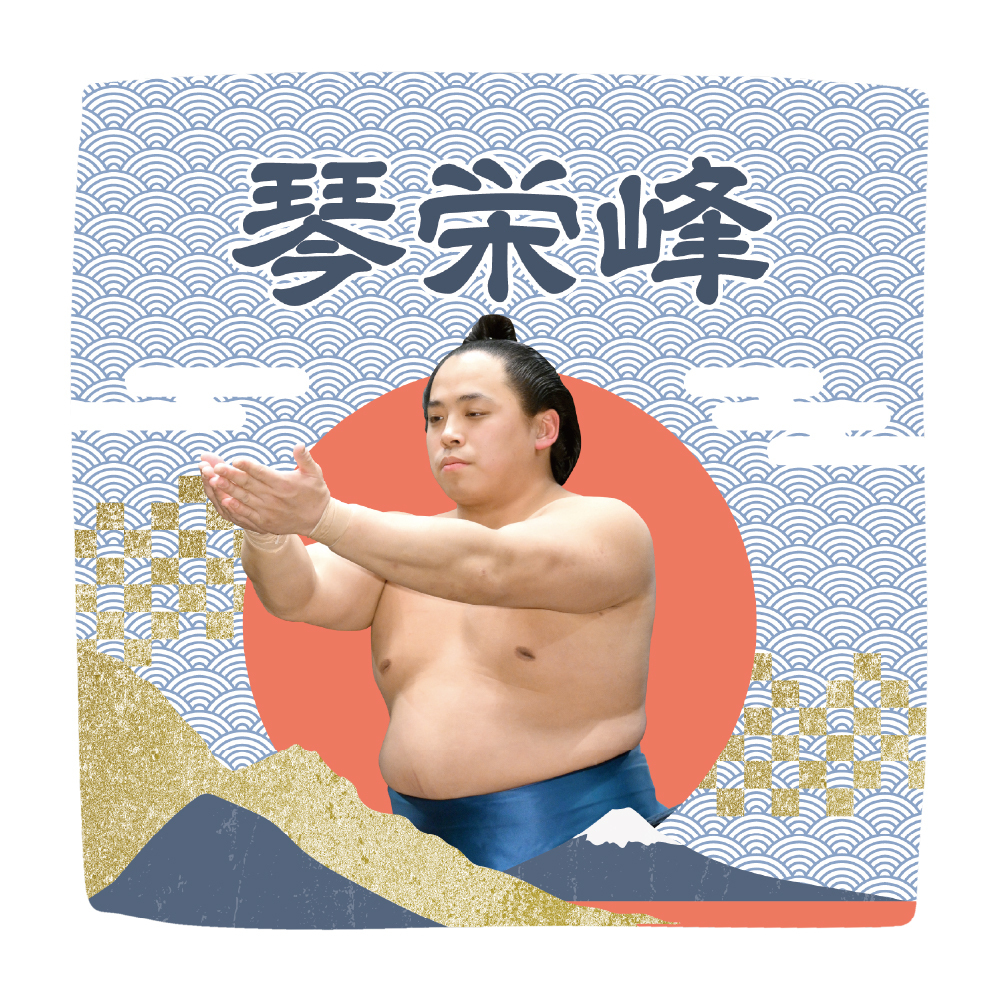 【応援グッズ】力士ハンカチ(青海波)