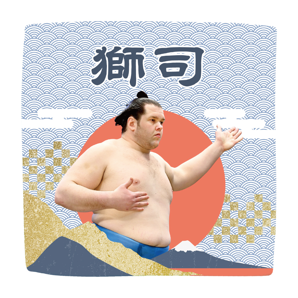 【応援グッズ】力士ハンカチ(青海波)