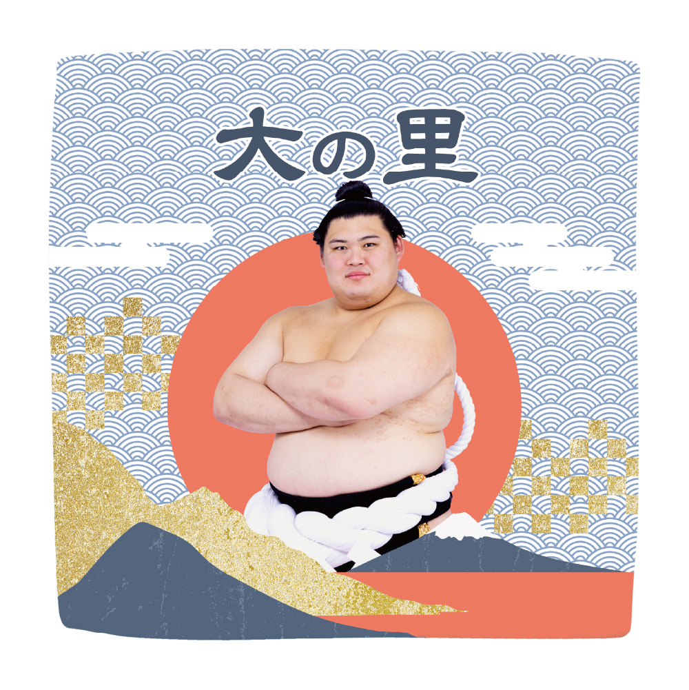 【応援グッズ】力士ハンカチ（青海波）