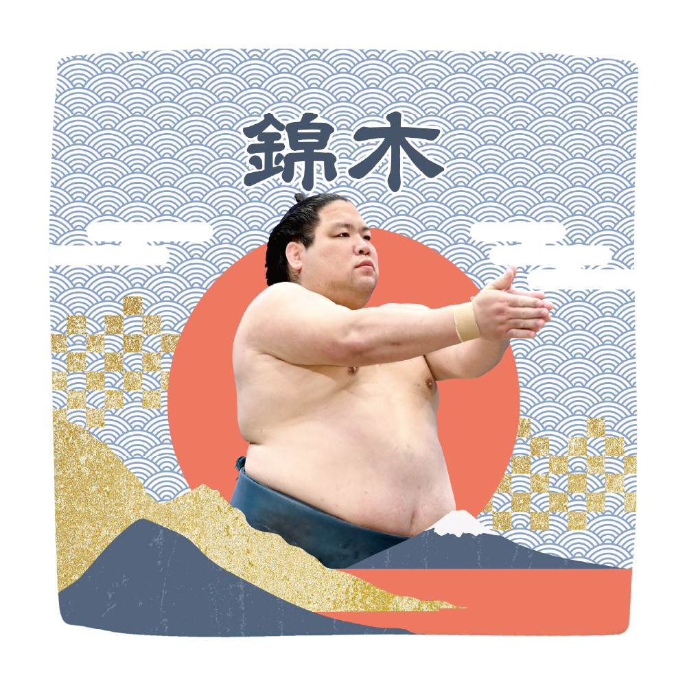 【応援グッズ】力士ハンカチ（青海波）