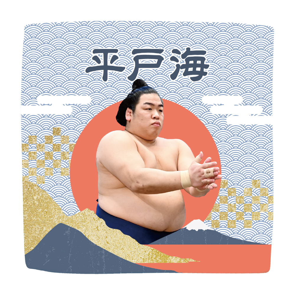 【応援グッズ】力士ハンカチ（青海波）