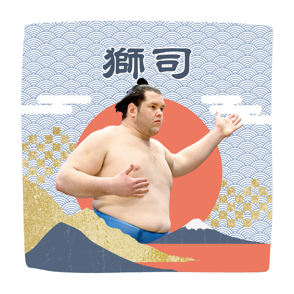 【応援グッズ】力士ハンカチ（青海波）