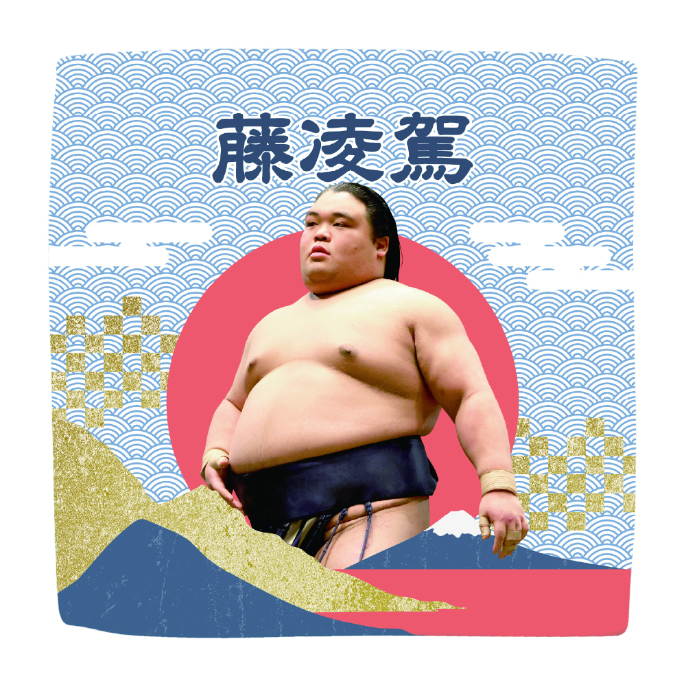 【応援グッズ】力士ハンカチ(青海波)