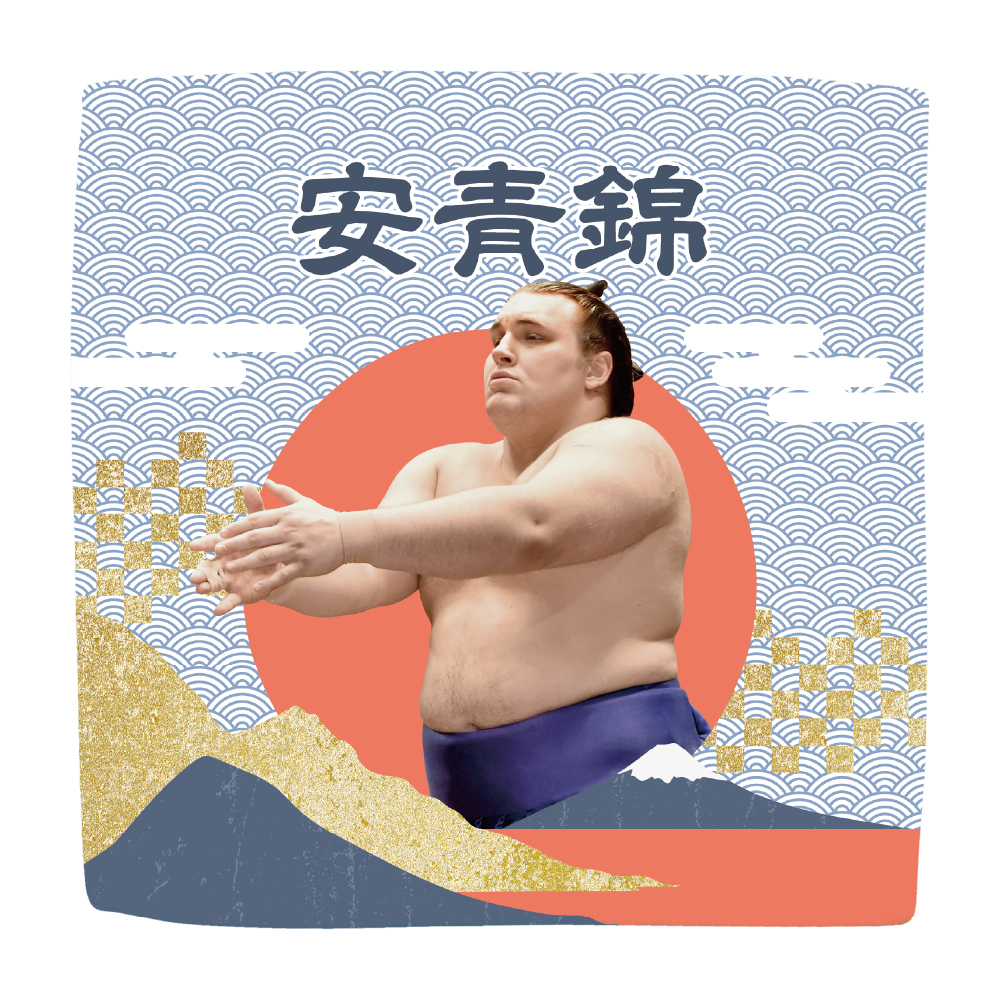 【応援グッズ】力士ハンカチ（青海波）