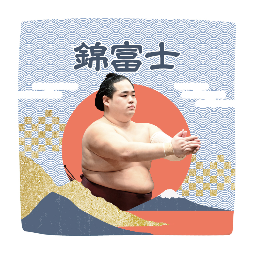 【応援グッズ】力士ハンカチ（青海波）