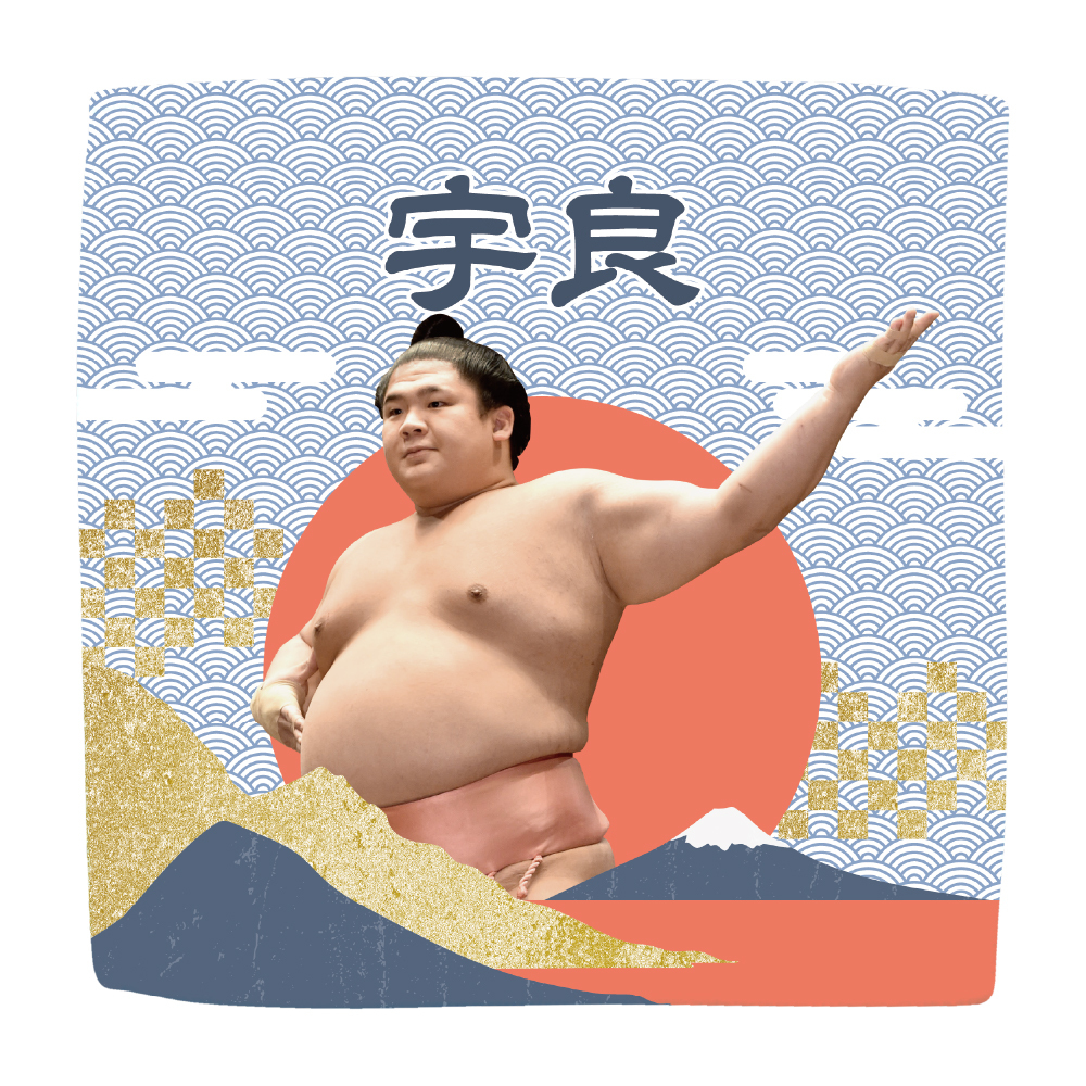 【応援グッズ】力士ハンカチ（青海波）