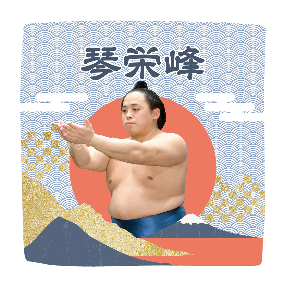 【応援グッズ】力士ハンカチ（青海波）