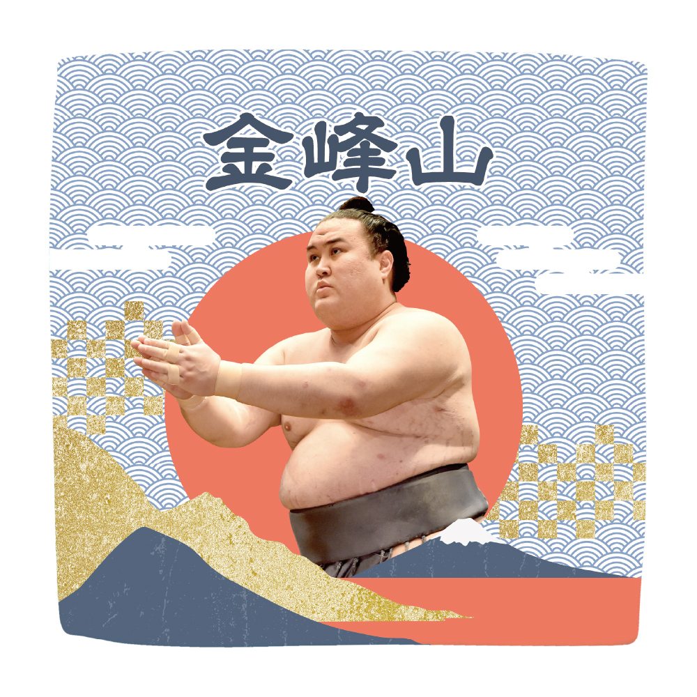 【応援グッズ】力士ハンカチ（青海波）