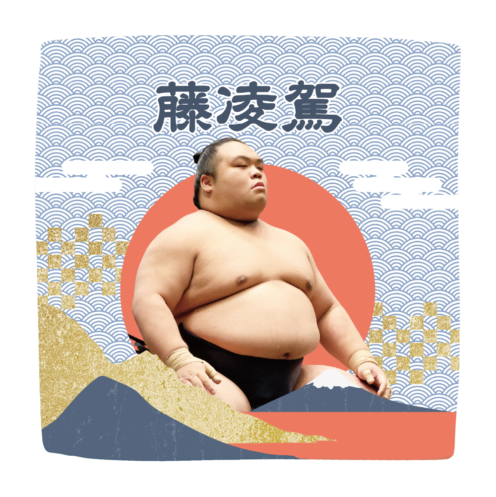 【応援グッズ】力士ハンカチ（青海波）