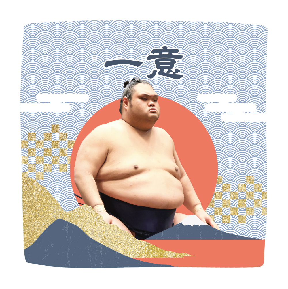 【応援グッズ】力士ハンカチ（青海波）