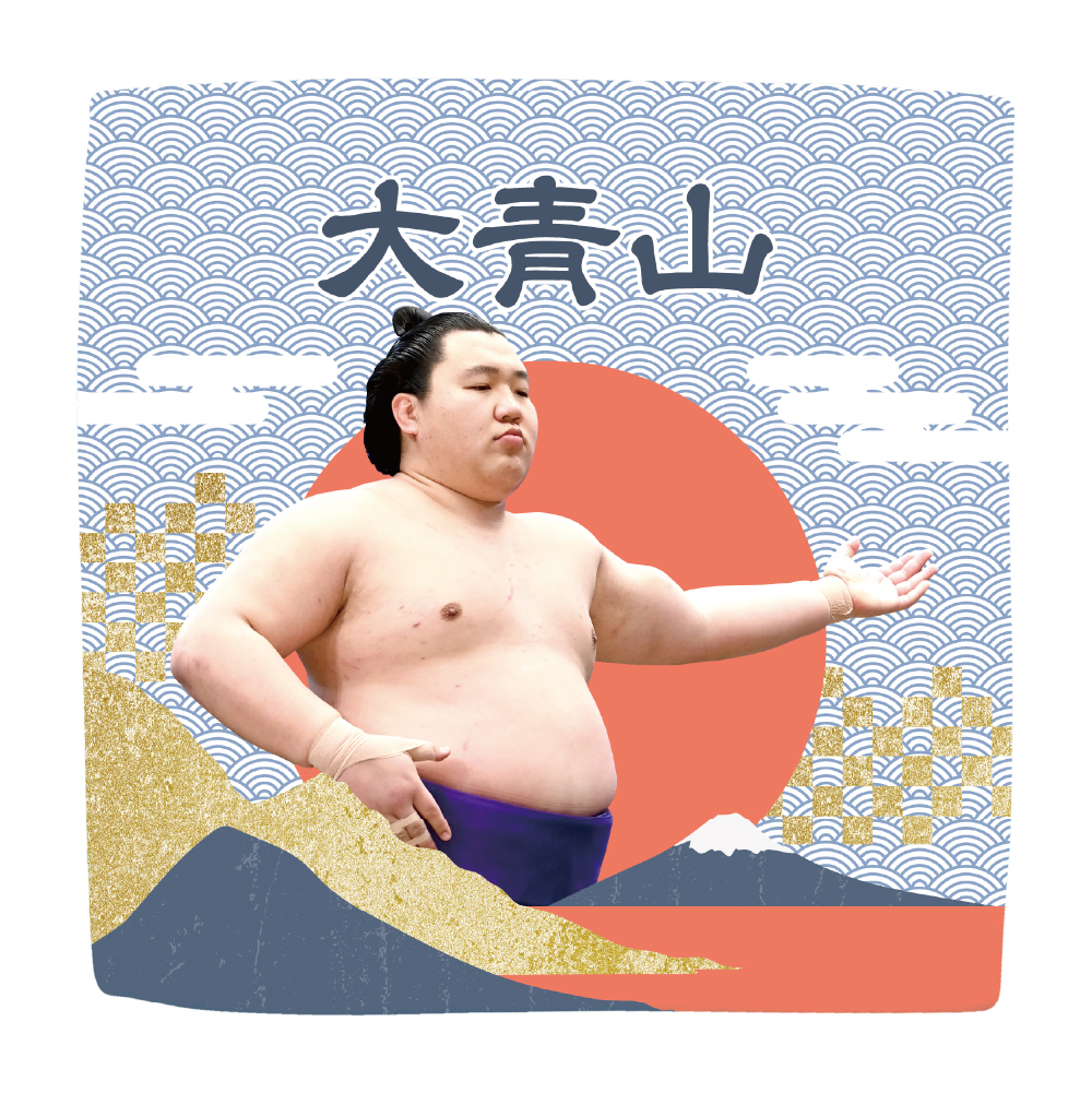 【応援グッズ】力士ハンカチ（青海波）